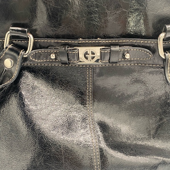 Giani Bernini black leather Laptop Work Bag Tote Briefcase Organizer - Picture 8 of 9